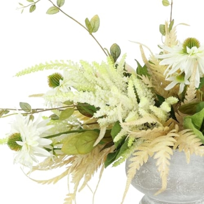 Product: Creative Displays, Fall Rudbeckia and Astilbe Arrangement in Stone Pot, Made in USA for Home or Office