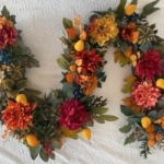 Product: Pinkpuii Fall Garland- 9 FT Fall Leaves Garland with Realistic Pumpkins, Vibrant Dahlia Peony Flowers,Pear,Blueberries and Eucalyptus & Maple Leaves for Fireplace,Table Centerpiece,Thanksgiving Decor