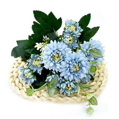 Product: ZHOUYANB Artificial Flower in Pot A Bunch of Gerbera Silk Flowers Decoration Camellia Daisy Wedding Home DIY Plant Arrangement (Blauw 1)