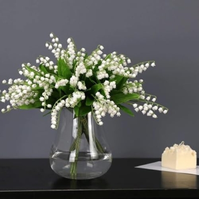 Product: DUYHBAWRS Simulated Lily of The Valley Plastic Flower, Single Bell Orchid, Tactile Wind Chime Flowerdecorative