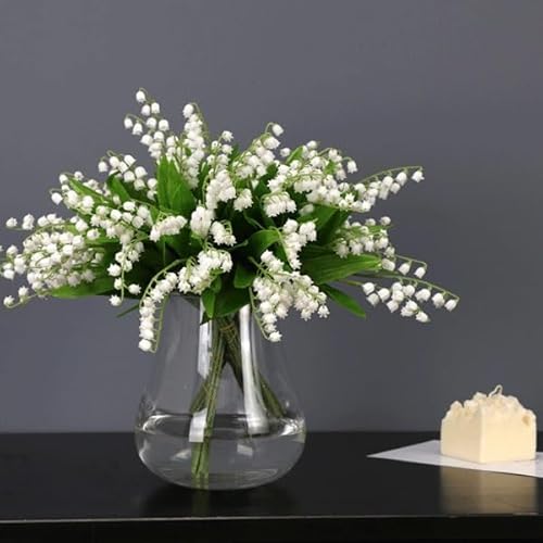 Product: DUYHBAWRS Simulated Lily of The Valley Plastic Flower, Single Bell Orchid, Tactile Wind Chime Flowerdecorative