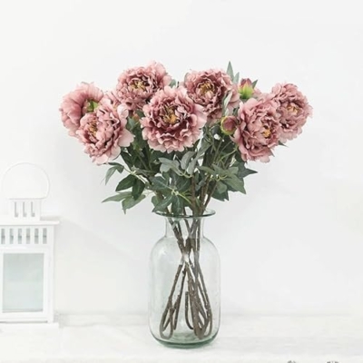 Product: DUYHBAWRS Simulated Flower Fairy Peach Peony Flower Artificial Flower Photography Wedding Home Decoration(E)