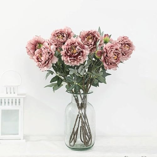 Product: DUYHBAWRS Simulated Flower Fairy Peach Peony Flower Artificial Flower Photography Wedding Home Decoration(E)