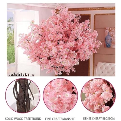 Product: Handmade Light Pink Tree Indoor, Artificial Cherry Blossom Tree, with Natural Wood Trunk and Lifelike Flowers for Home Office Party Wedding Decor,001,1.2x1.0m/3.9x3.2ft