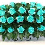 Product: Hshan Elegant Turquoise Roses Cemetery Flower Arrangement, Beautiful Artificial Flowers for Gravesite Cemetery Headstone Saddle