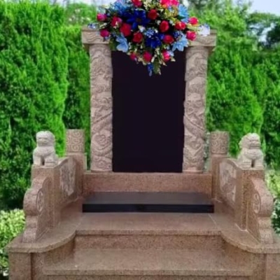 Product: Jucgghk Vivid and Realistic Floral Art Pink and Blues Cemetery Headstone Flower Saddle,Artificial Rose Cemetery Memorial Flowers for Outdoor Tombstone Headstone Decorations