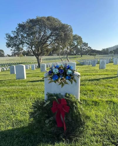 Product: Jucgghk Vivid and Realistic Floral Art Spring Cemetery Flowers,Flower for Cemetery,Grave Site Flower-Headstone Flower-Easter Cemetery Saddle for Grave