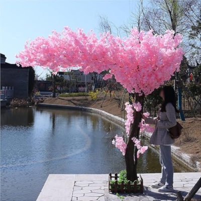 Product: Handmade Light Pink Tree Indoor, Artificial Cherry Blossom Tree, with Natural Wood Trunk and Lifelike Flowers for Home Office Party Wedding Decor,001,1.2x1.0m/3.9x3.2ft