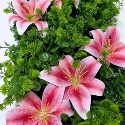 Product: cKqYYdSxiaOCheN 25x50CM Artificial Lily Decor Flower Plant Grass Wall Panels Green Plant Privacy Fence Panels Grass Indoor Family Garden Wedding(2)