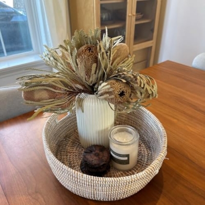 Product: 3 Bunches Dried Banksia Bush,Preserved, Dried Protea Flowers for Home Floral Decor, Wedding Arrangement Centerpiece(NO VASE) for Wedding/Home Decoration