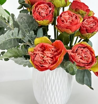 Product: 8 Stems Salmon Dried Flowers,32" Artificial Peony Bouquet for Home Wedding Table Decoration(NO VASE) for Wedding/Home Decoration