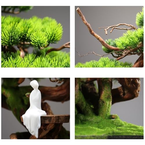 Product: MOOWI Artificial Bonsai Tree Indoor Fake Tree Home Greenery Bonsai Ornaments Feng Shui Ornaments Artificial Pine Bonsai Tree Artificial Trees Plants