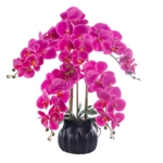 Product: Faux Purple Phalaenopsis Orchid, 5 Branches Butterfly Orchids with Electroplating Ceramic Flower Pot, Beautiful Artificial Flowers Bonsai for Decorating Home/Office/Meeting Room/Parlor Table Centerpie