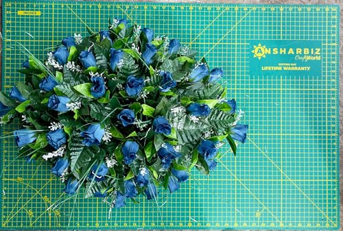 Product: Jucgghk Vivid and Realistic Floral Art Beautiful Roses Single Headstone Cemetery Saddle, 22-24” Cemetery Flower Arrangement for Grave Tombstone Decorations