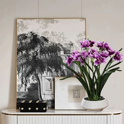 Product: LMJYU Artificial Flowers for Decoration Artificial Daffodils Flowers with Ceramic Vase Narcissus Fake Silk Flower Arrangement