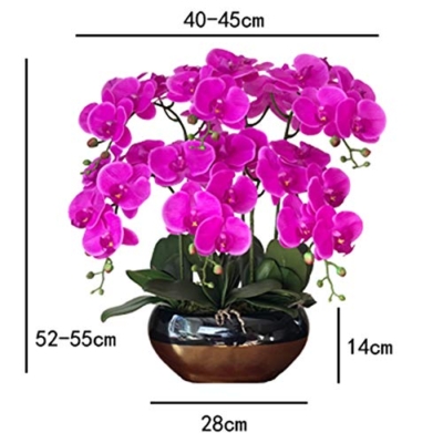 Product: Faux Purple Phalaenopsis Orchid, Butterfly Orchids with Ceramic Flower Pot, Beautiful Artificial Flowers Bonsai for Decorating Home/Office/Meeting Room/Parlor Table Centerpiece Office Wedding Party De