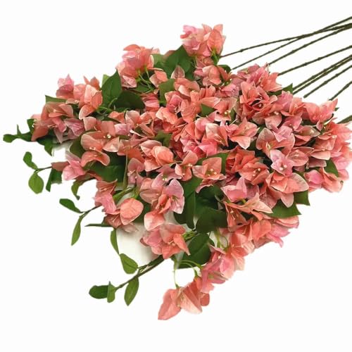Product: Artificial Bougainvillea Flower Vine, 30.7 Inches Long, 24 Heads per Stem, 20 Pieces, Pink and White