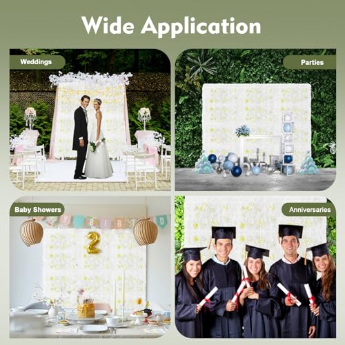 Silky Flower Store Artificial Silk Flower Wall Panel, Wedding Photography Venue Decor, White, 12 pcs, 30cm 7 7 Product: Cncestore 12 pcs Artificial Silk Flower Wall Panel Wedding Photography Venue for Wedding Venue Decor Candy Wall White