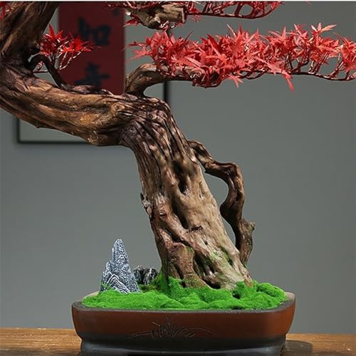 Silky Flower Store Artificial Red Maple Bonsai Tree, Indoor Potted Faux Plant, Ceramic Base, Hotel Home Decor 20.5cm 3 3 Product: Artificial Bonsai Tree Simulation Red Maple Bonsai Ornaments Indoor Entrance Hotel Wood Green Plants Potted Decorations Artificial Trees Plants