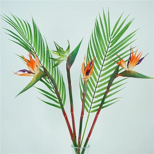 Product: WwWsyfdc 3pcs Simulated Bird of Paradise Flowers, Fake Bird of Paradise Strelitzia, Imitation Silk Plants for Home Office Wedding Table Decoration(3pcs-Red Orange Blue,Large)