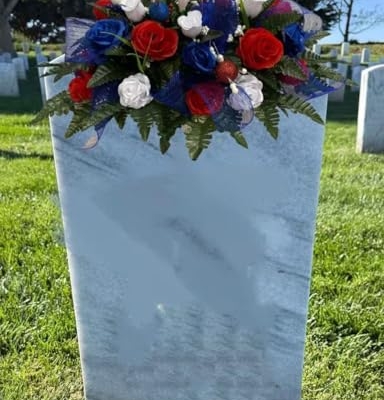Product: Jucgghk Vivid and Realistic Floral Art Beautiful Patriotic, Memorial Cemetery Saddle Arrangement,Cemetery Flowers,Gravesite Flowers for Headstone Arrangement