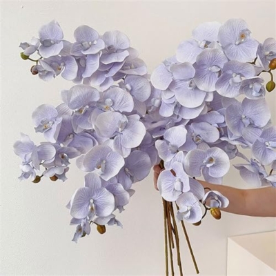 Product: Fake Flowers with Vase European Style Simulation Flowers Mauve Iris Bouquet Living Room Entrance Decorative Flowers Fake Flowers Ornaments Plant Decor (A)