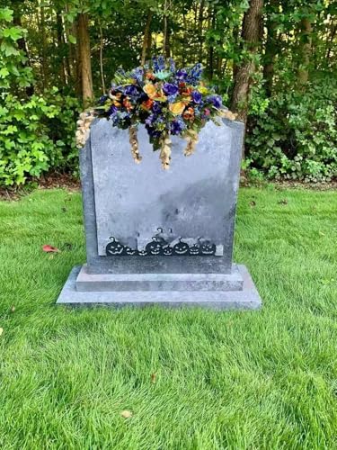 Product: Jucgghk Vivid and Realistic Floral Art 36" Blue and Cream Cemetery Saddle,Artificial Memorial Day Saddle for Cemetery Headstone