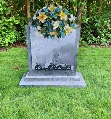 Product: Jucgghk Vivid and Realistic Floral Art 24" Artificial Cemetery Flowers Saddle,Cemetery Grave Decoration Headstone Flower for Outdoor Grave Decorations (Yellow Blue)