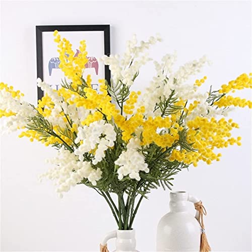 Silky Flower Store Decorative Artificial Acacia Yellow Mimosa Silk Flowers, Faux UV Resistant Floral Arrangement, 3PCS 32.5cm 3 3 Product: KG7HQRP Decorative Artificial Flowers Artificial Acacia Yellow Mimosa Plush Cherry Fake Silk Flower for DIY Wedding Birthday Party Decors 3PCS (Color : Style 1) (Style 2)