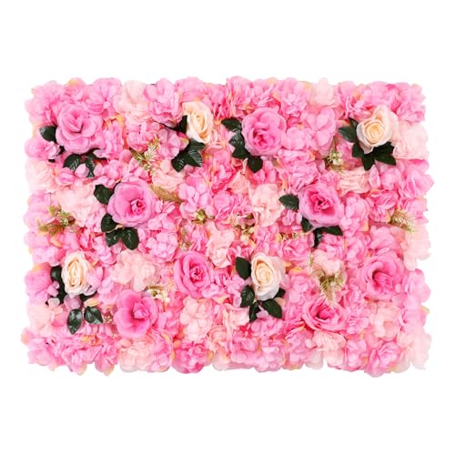Product: Flower Wall Panel Set, Flower Wall Backdrop 23.62x15.74 inch Floral Wall Panel Artificial Silk Rose Wall Decor for Wedding Celebrations, Festive Party, Home Decor, Pink