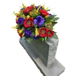 Product: Red Sunflowers Large Headstone Saddle, Purple Elegant Roses Headstone Saddle for Memorial Decoration Garland for Table Centerpiece Holiday Party Weddi