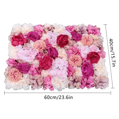 Product: PROYONGOO 6 PCS Flower Wall Panel Floral Backdrop, 15.7 * 23.6inch 3D Silk Hydrangea Rose Floral Panel, Artificial Flower Wall Faux Flower Panel for Wedding, Party, Home Decor