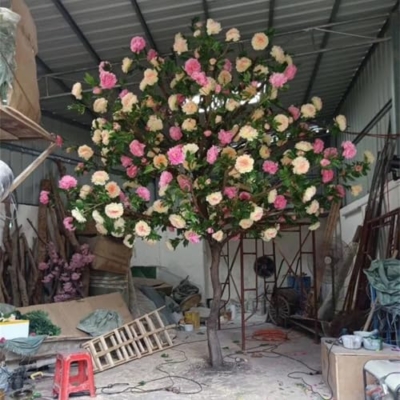 Product: Simulated Peony Tree, Indoor Artificial Tree Decoration Landscaping Large Floor-Standing Flower Art Hotel Shopping Mall Props Ornaments 7M