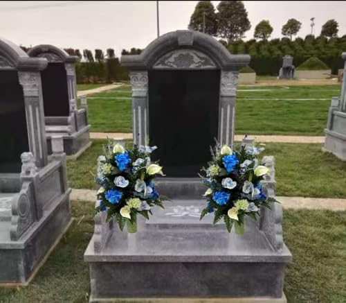 Product: Jucgghk Vivid and Realistic Floral Art Cemetery Vase Arrangement,Artificial Cemetery Flowers, Artificial Flowers Bouquet Decoration for Cemetery Headstones Gravesites