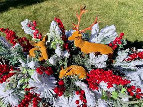 Product: Jucgghk Vivid and Realistic Floral Art Christmas Cemetery Flowers, Headstone Saddle Arrangement, Christmas Headstone Saddle for Headstone