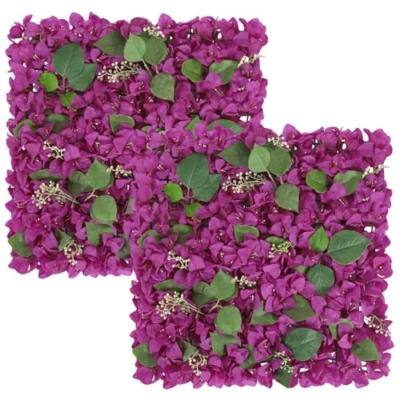 Product: IPOPU 2 Pack Flower Wall Artificial Bougainvillea Panels 20x20inch Purple Faux Bougainvillea Flower Panels for Backdrop for Party Decorations Wedding Wall Decor (Purple)