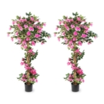 Product: Datietiao 2Pack Artificial Bougainvillea Tree – 5FT Faux Silk Pink Bougainvillea Plant with Pot for Indoor Outdoor Decor, Tall Fake Tropical Tree for Home, Office, Patio, Balcony, Wedding Decoration