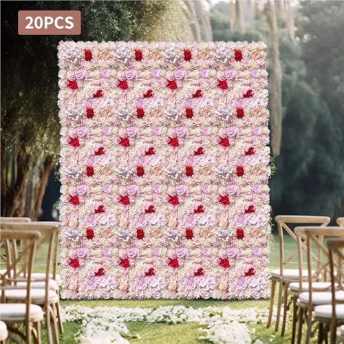 Silky Flower Store Artificial Silk Flower Wall Panels Wedding Backdrop, Floral Event Decoration, 40x60cm, 20PCs 2 2 Product: Flower Wall Panels 20PCs Flower Wall Panel 40x60cm Artificial Flowers Backdrop Silk Fabric Wedding Garden Decoration