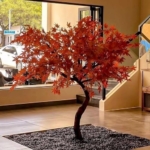 Product: Realistic Simulated Red Maple Tree, Leaf, Fake, Shape, Hotel Mall Landscape Decoration(1.2mx0.8m)