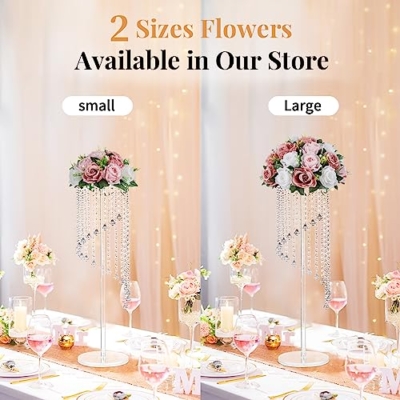 Product: NUPTIO Large Flower Balls for Centerpieces - 2 Pcs 13.8in Diameter Dusty Rose & White Artificial Flower Ball Arrangement Bouquet Wedding Centerpieces for Tables - Fake Rose Flowers for Weddings Decor