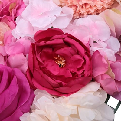 Product: PROYONGOO 6 PCS Flower Wall Panel Floral Backdrop, 15.7 * 23.6inch 3D Silk Hydrangea Rose Floral Panel, Artificial Flower Wall Faux Flower Panel for Wedding, Party, Home Decor