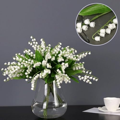 Product: DUYHBAWRS Simulated Lily of The Valley Plastic Flower, Single Bell Orchid, Tactile Wind Chime Flowerdecorative