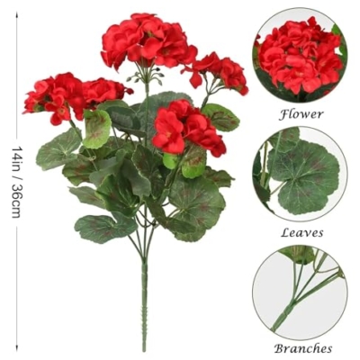 Product: ZHUAYSEJXA Nearly Natural 1/5pcs Artificial Plant Silk Begonia Flower Outdoor Garden Arch Wedding Home Bonsai Party DIY Decor Artificial Flowers(Red,5pcs)