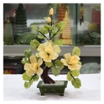 Product: Artificial Tree Artificial Bonsai Flowers Artificial Flowers Jade Potted Plant Peony Flower Decoration for Home Decor Jade Carving Bonsai Artificial Bonsai Tree,Gold