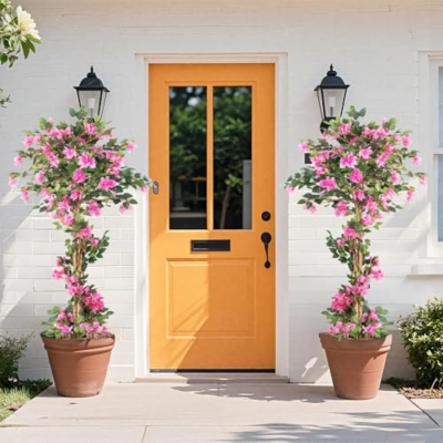 Product: Datietiao 2Pack Artificial Bougainvillea Tree – 5FT Faux Silk Pink Bougainvillea Plant with Pot for Indoor Outdoor Decor, Tall Fake Tropical Tree for Home, Office, Patio, Balcony, Wedding Decoration