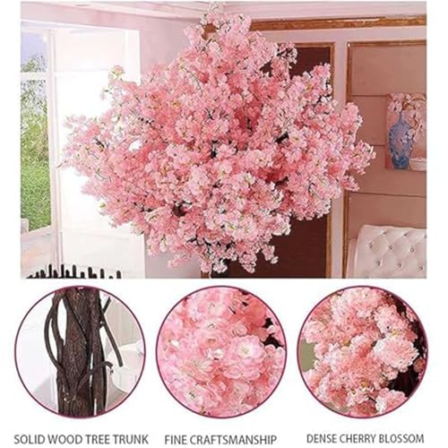 Product: Handmade Light Pink Cherry Tree, Large Artificial Cherry Tree, with Blossom Branches, for Indoor and Outdoor Decor Home Wedding Hotel Shopping Mall Decor,001,1.5 * 1.5m/4.9x4.9ft