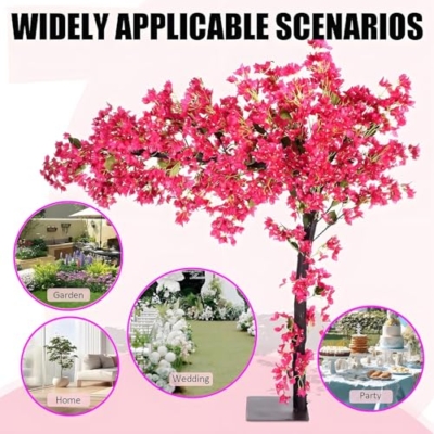 Silky Flower Store Artificial Bougainvillea Tree, Lifelike UV Resistant Faux Flower, Indoor Outdoor Décor, 1.5m x 1.5m 14 14 Product: Bougainvillea Artificial Tree Lifelike Bougainvillea Tree Uv- Resistance Faux Blooming Flower For Home/Office/Garden/Party/Wedding Decor,1.5 * 1.5m