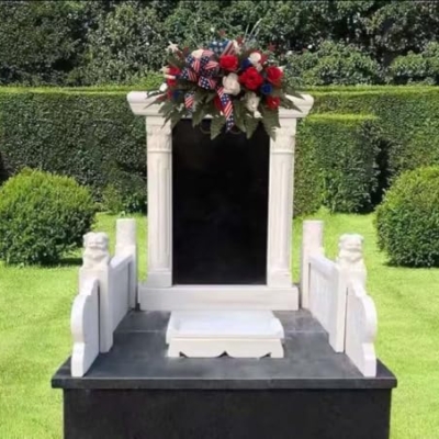 Product: Jucgghk Vivid and Realistic Floral Art Beautiful Patriotic Cemetery Saddle Arrangement - Cemetery Flowers,Gravesite Flowers- Headstone Arrangement for Grave