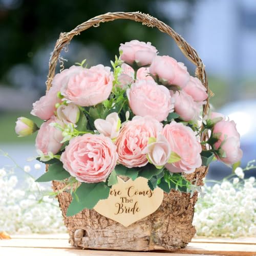 Product: ZGTS 3 Bunches Peony Artificial Flowers Silk Peonies Bouquets Pink Flowers for table Centerpieces Floral Arrangement Faux Flowers for Home Kitchen Garden Party Wedding Decoration