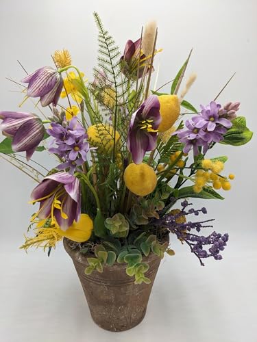 Product: Yellow Summer Arrangement Flowers, Artificial Lemon Mimosa for Home Arrangements Table Centerpiece Decorations Garland for Table Centerpiece Holiday Party Weddi